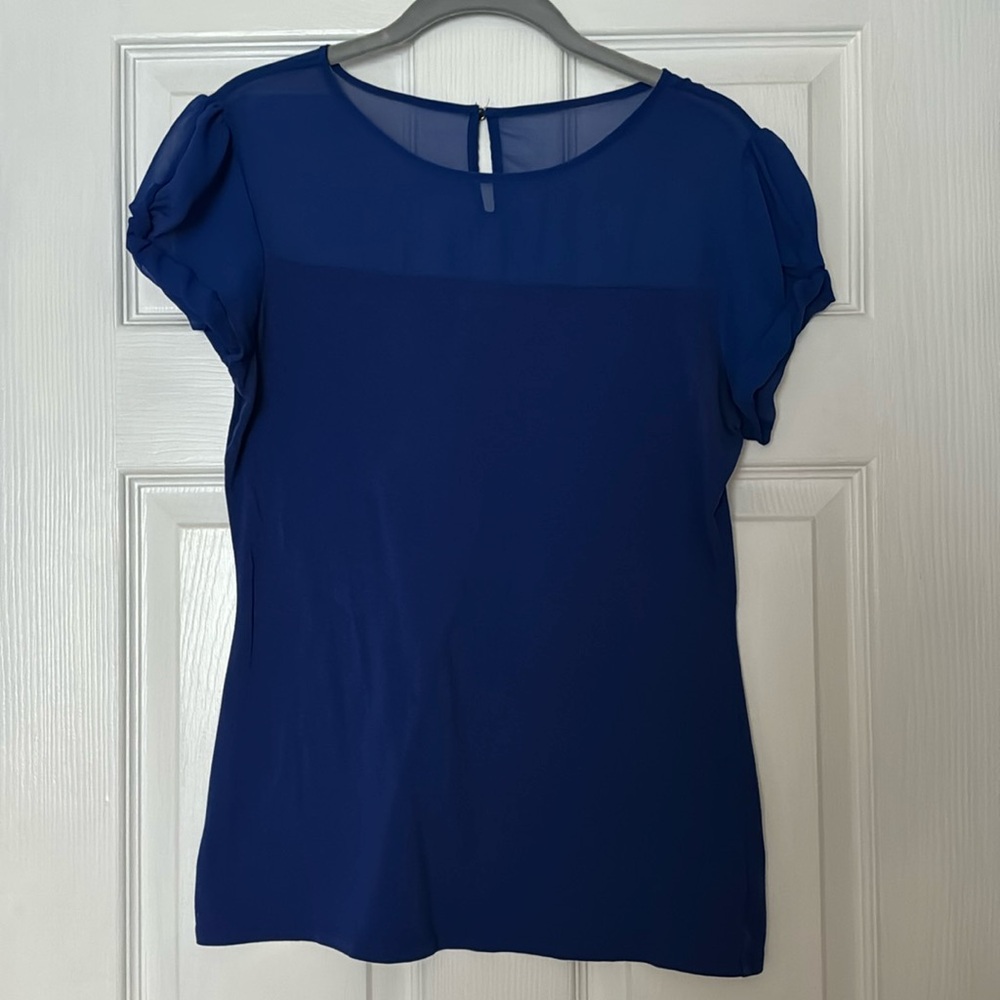 Dressy mesh blouse royal blue